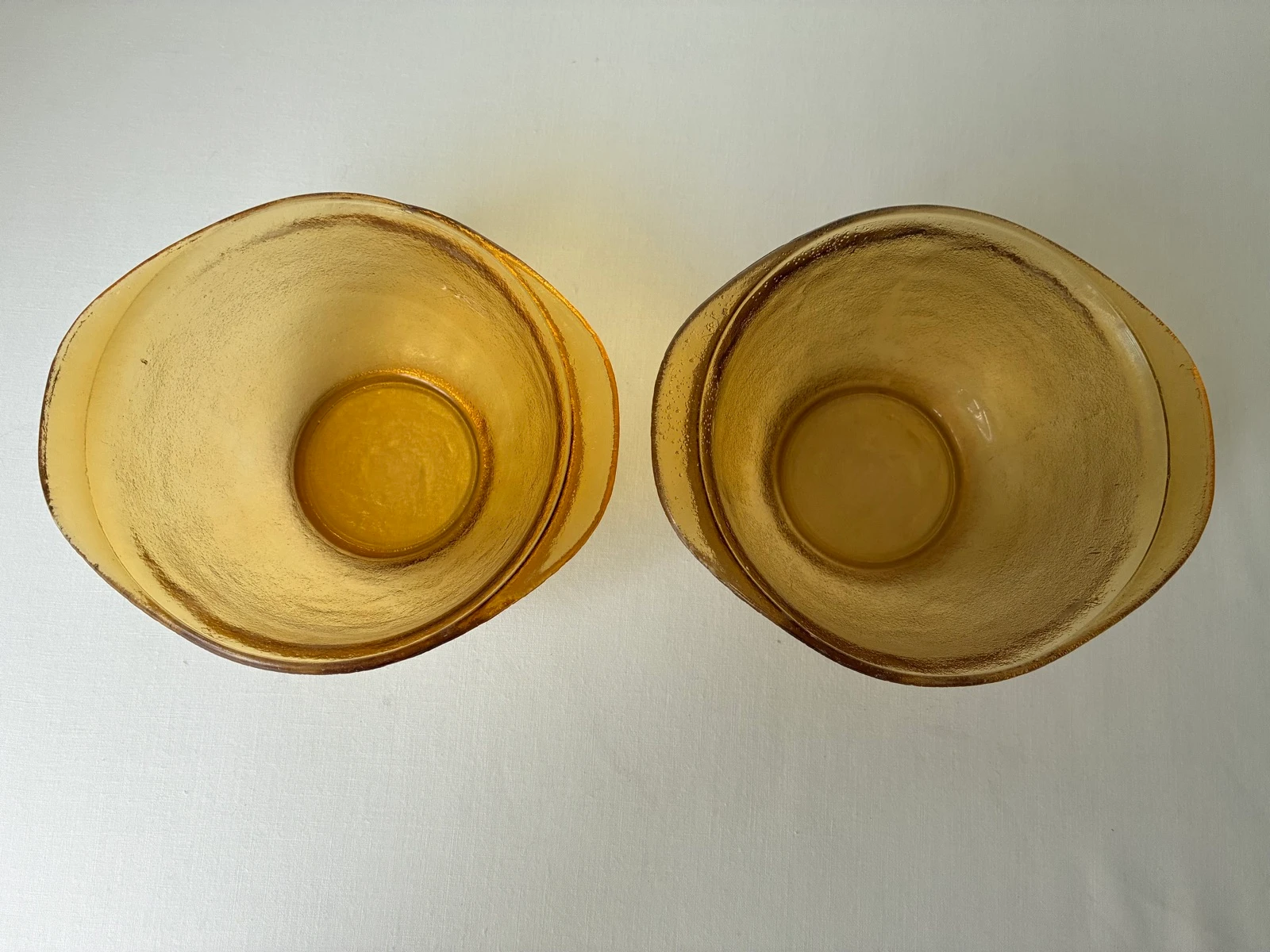 Set van 2 Vintage Arcoroc Sierra Amber Soepkommen / Schaaltjes